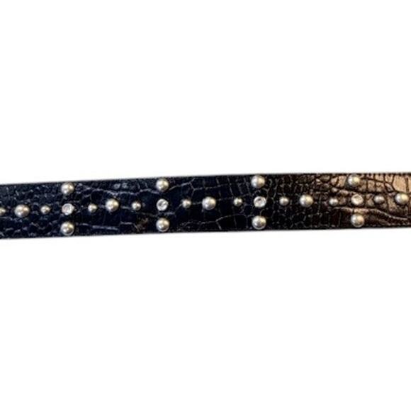 Vintage Leatherock Black Leather Statement Belt | Ornate Buckle | Made in USA main image 6